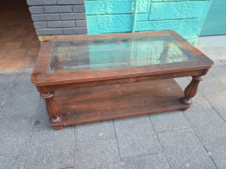 Mesa de centro madera y cristal