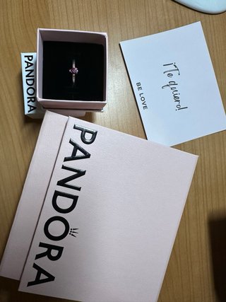 Anillo Pandora Plata Ley Tu y Yo Rosa