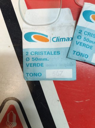 40 Cristales Gafas Climax Ø 50mm Verde Incoloro