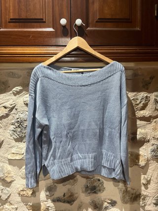 Jersey fino escote barco azul