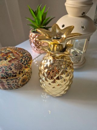Lote figuras decoración piña y farolillo