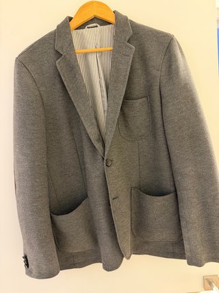 Chaqueta Americana Zara Piqué Gris