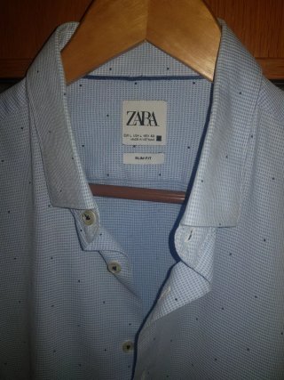 Camisa Zara Azul Talla l