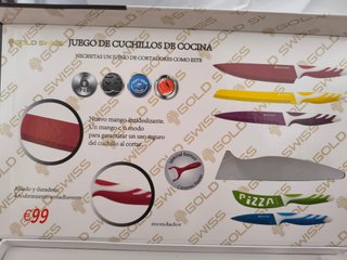 Set 6 Cuchillos Cocina Gold Swiss + Pelador
