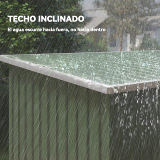 Caseta de jardín metálica verde 280x130x172