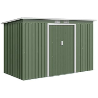 Caseta de jardín metálica verde 280x130x172
