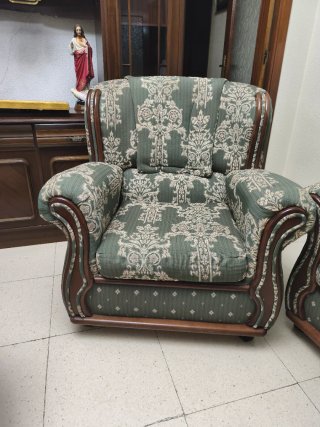 Conjunto Sofá y Sillones Tapizados vintage