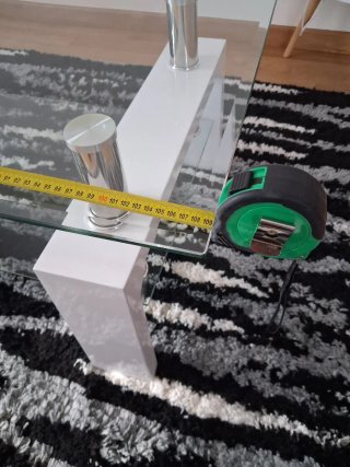Mesa de salón cristal y metal