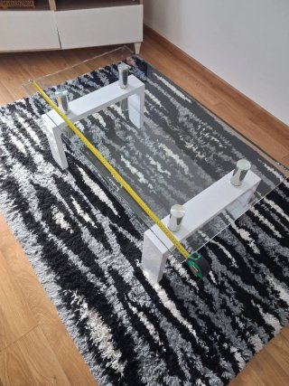 Mesa de salón cristal y metal