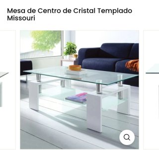 Mesa de salón cristal y metal