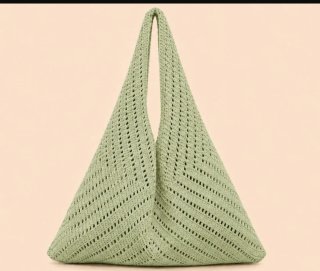 Bolso de verano verde tejido