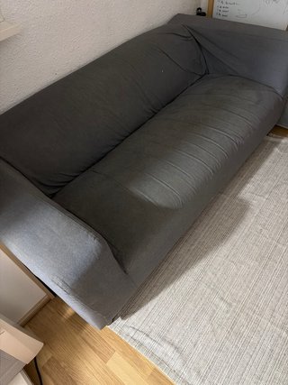 Sofá desenfundable gris y azul Ikea