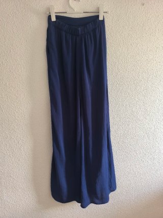 Zara pantalón palazzo azul efecto falda, XS