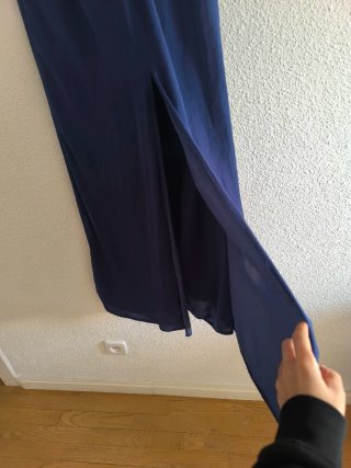 Zara pantalón palazzo azul efecto falda, XS