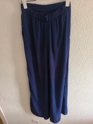 Zara pantalón palazzo azul efecto falda, XS