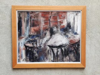 Cuadros óleo sobre tabla Terrazas Café de París