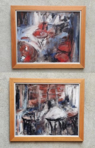 Cuadros óleo sobre tabla Terrazas Café de París