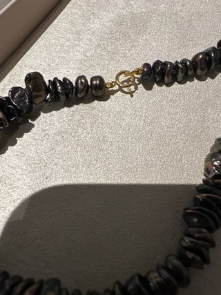 Collar Kyoto Pearl Perlas Negras y Plata 925 ,45сm