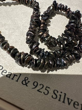 Collar Kyoto Pearl Perlas Negras y Plata 925 ,45сm