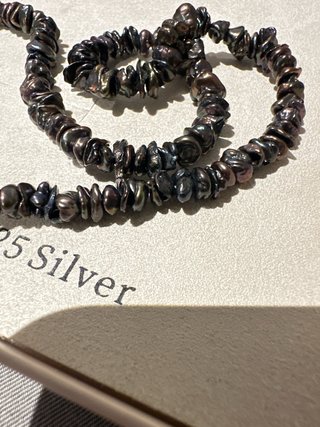 Collar Kyoto Pearl Perlas Negras y Plata 925 ,45сm