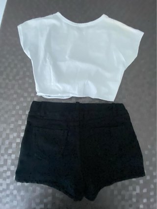 Conjunto 2 camisetas y short niña T5