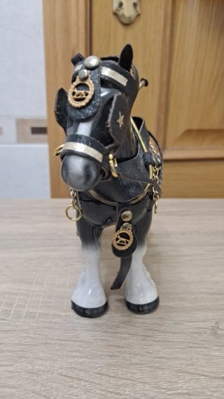 Caballo Clydesdale Nero in Ceramica Vintage Melba Ware