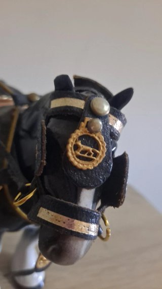 Caballo Clydesdale Nero in Ceramica Vintage Melba Ware
