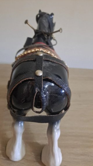 Caballo Clydesdale Nero in Ceramica Vintage Melba Ware
