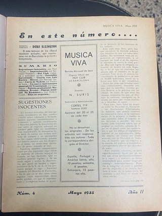 4 Revistas de musica de 1935/36