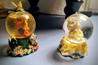 Set di sfere di cristallo Bambi e Gatto per te