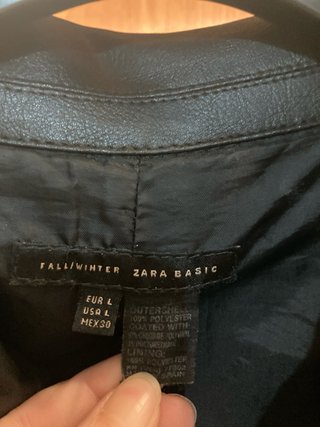 Cazadora zara polipiel negra