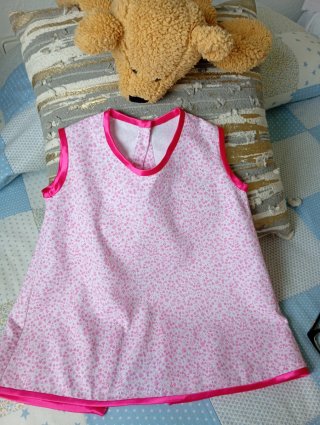 Vestido playero/camisón floral rosa 1 año