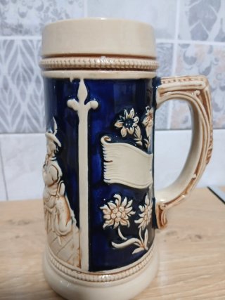 Jarra Cerveza Porcelana Alemana Escena