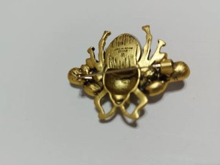Broche Abeja Gucci Dorado y Blanco