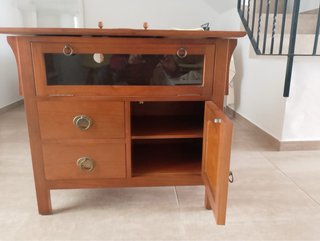 Mueble TV madera tapa giratoria