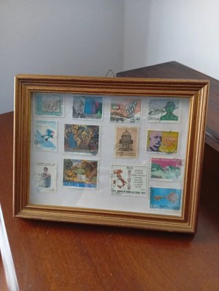 Quadro Francobolli Italiani Anni '70