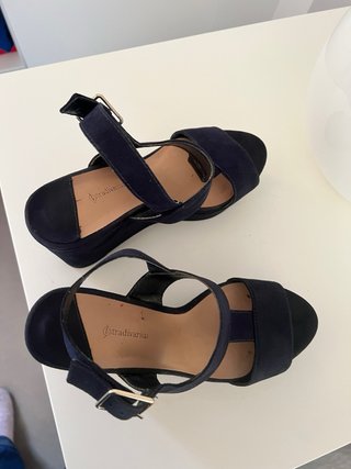 Sandalias cuña azul marino T.39