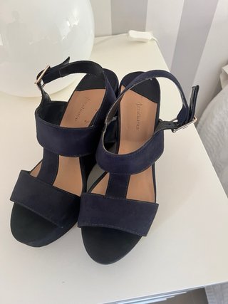 Sandalias cuña azul marino T.39