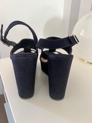 Sandalias cuña azul marino T.39