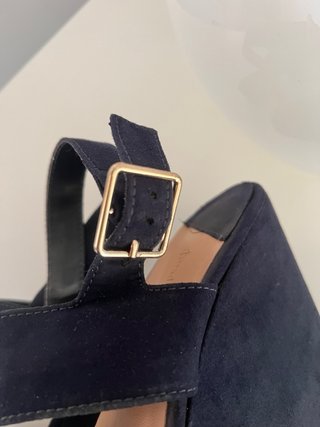 Sandalias cuña azul marino T.39