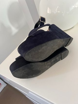 Sandalias cuña azul marino T.39