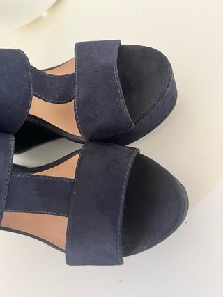 Sandalias cuña azul marino T.39