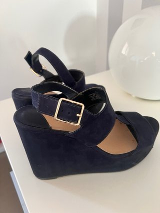 Sandalias cuña azul marino T.39