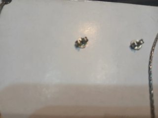 Conjunto collar y pendientes corazón azul