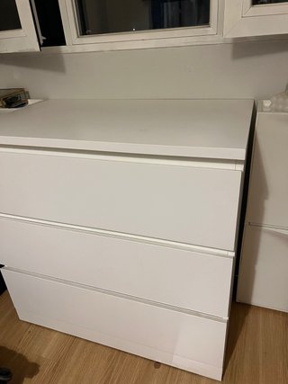 Cómoda MALM 3 cajones blanca