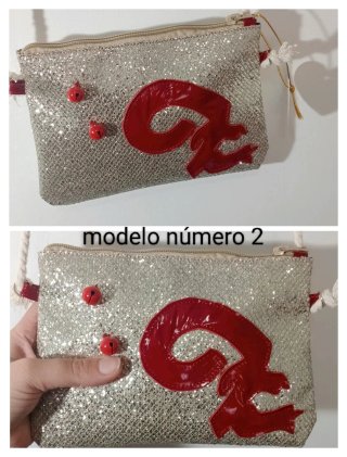 Bolso moros y cristianos elda plateado con cascabe