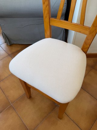 Conjunto mesa y 6 sillas madera