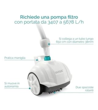 Robot limpiafondos Intex ZX50 con manguera