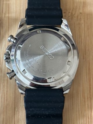 Reloj Seiko Cronógrafo Negro y Plateado