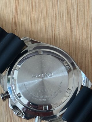 Reloj Seiko Cronógrafo Negro y Plateado